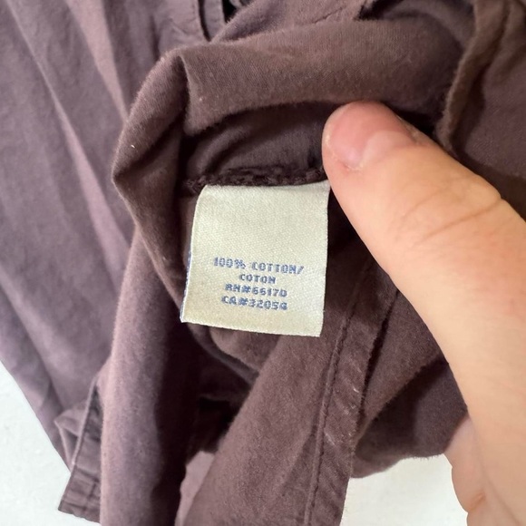 Anthropologie odille brown cotton blouse with tie waist - Picture 7 of 7